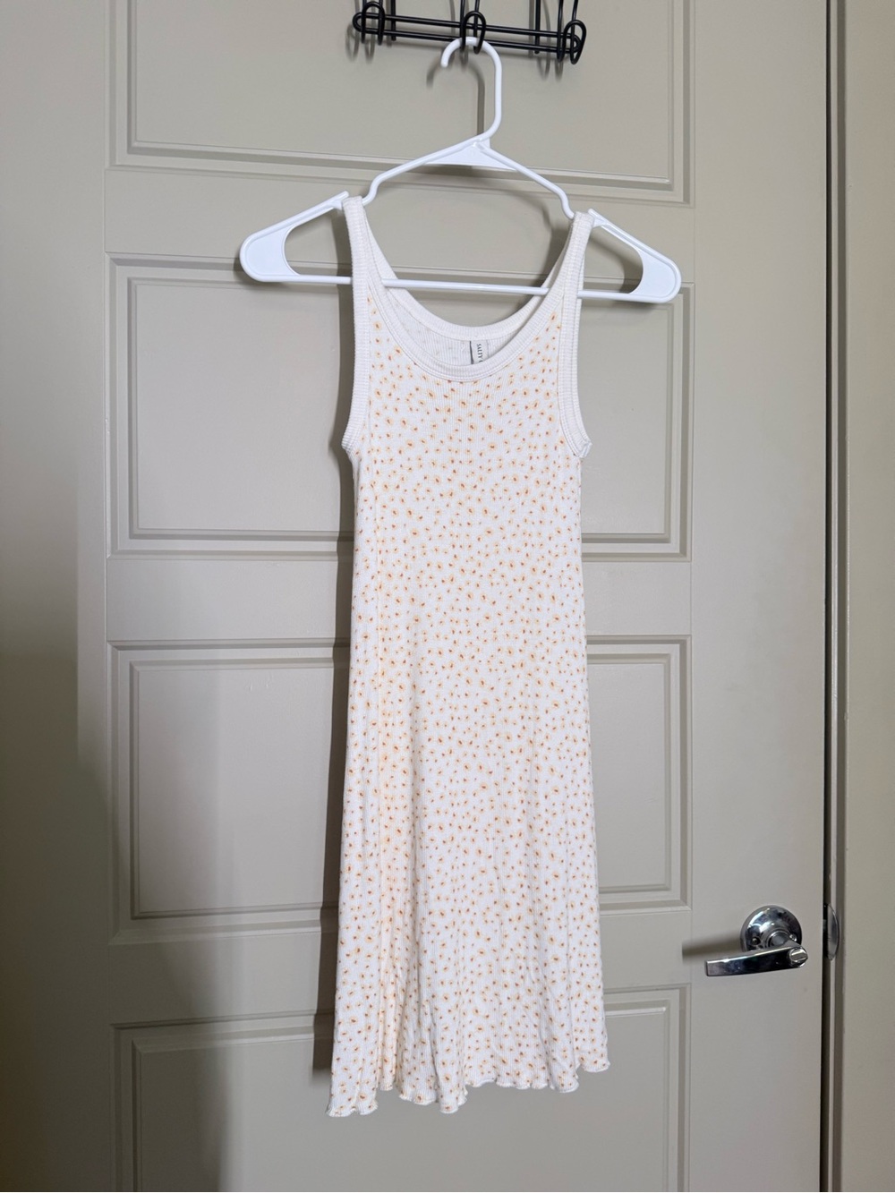 Salty Crew Cream Tank Dress with Yellow Floral Print